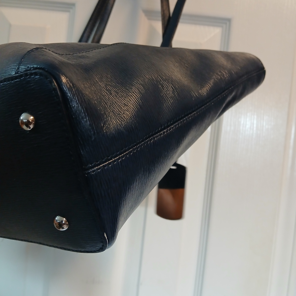 Lauren Ralph Lauren Black Leather Tote Bag - Picture 5 of 15